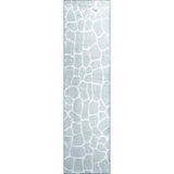 8' Gray and Ivory Animal Print Handmade Non Skid Runner Rug - Homeroots