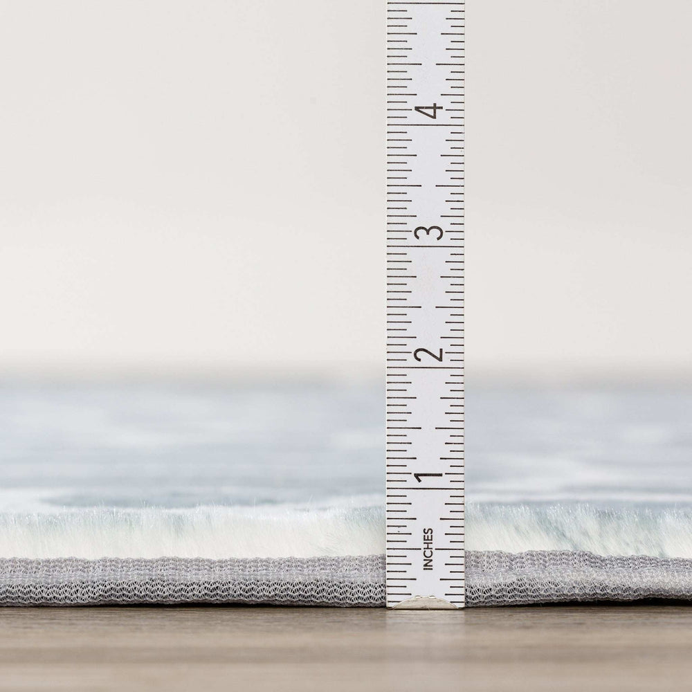 8' Gray and Ivory Round Animal Print Handmade Non Skid Area Rug - Homeroots - Flyclothing LLC