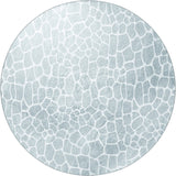 8' Gray and Ivory Round Animal Print Handmade Non Skid Area Rug - Homeroots