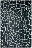 8' X 10' Black and White Croc Print Shag Handmade Non Skid Area Rug - Homeroots - Flyclothing LLC