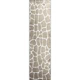 2' X 8' Beige Giraffe Print Shag Handmade Non Skid Runner Rug - Homeroots