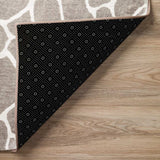 8' X 8' Beige Round Giraffe Print Shag Handmade Non Skid Area Rug - Homeroots - Flyclothing LLC