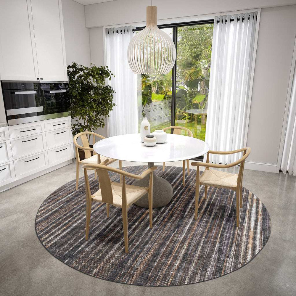 8' X 8' Brown Round Ombre Tufted Handmade Area Rug - Homeroots - Flyclothing LLC