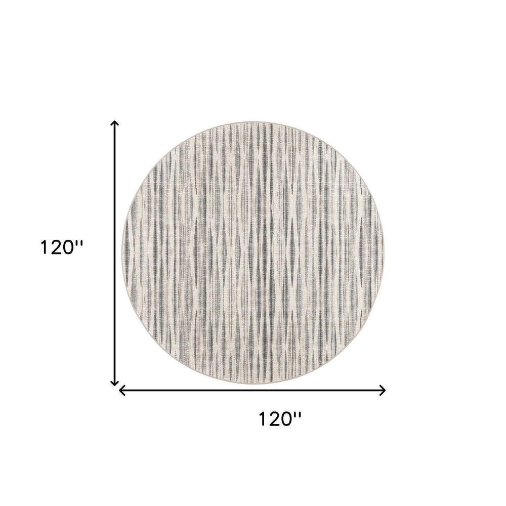 10' Ivory Round Ombre Tufted Handmade Area Rug - Homeroots - Flyclothing LLC