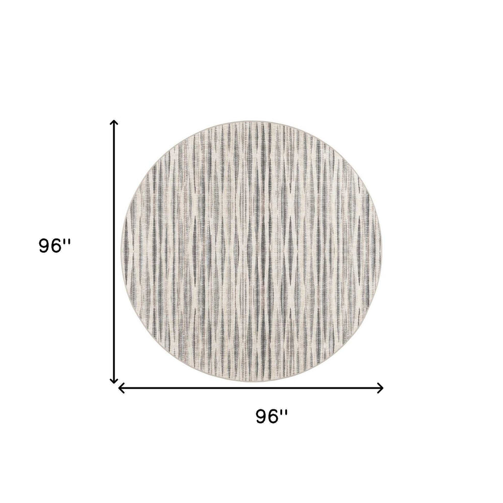 8' X 8' Ivory Round Ombre Tufted Handmade Area Rug - Homeroots - Flyclothing LLC