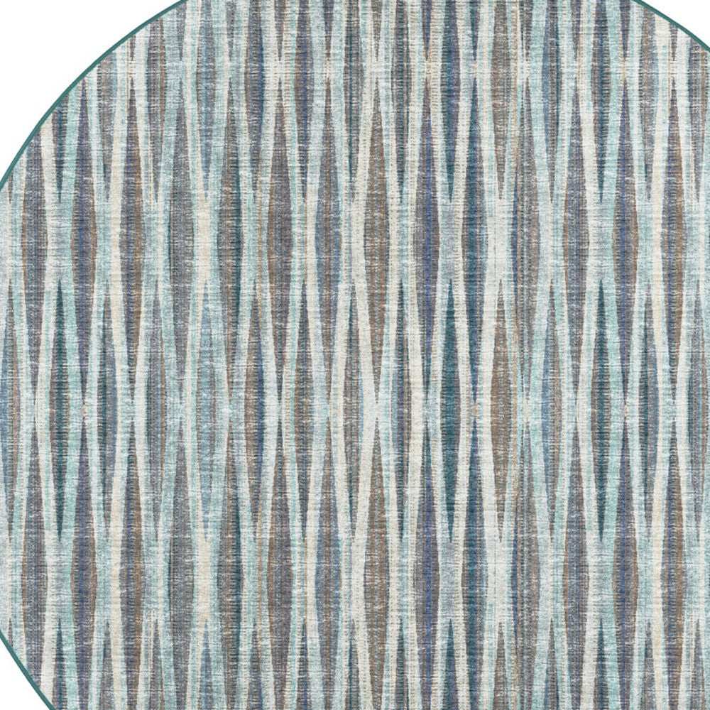10' Blue Round Ombre Tufted Handmade Area Rug - Homeroots - Flyclothing LLC