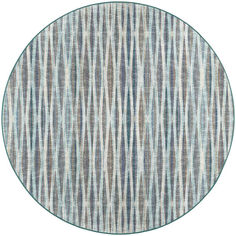 10' Blue Round Ombre Tufted Handmade Area Rug - Homeroots - Flyclothing LLC