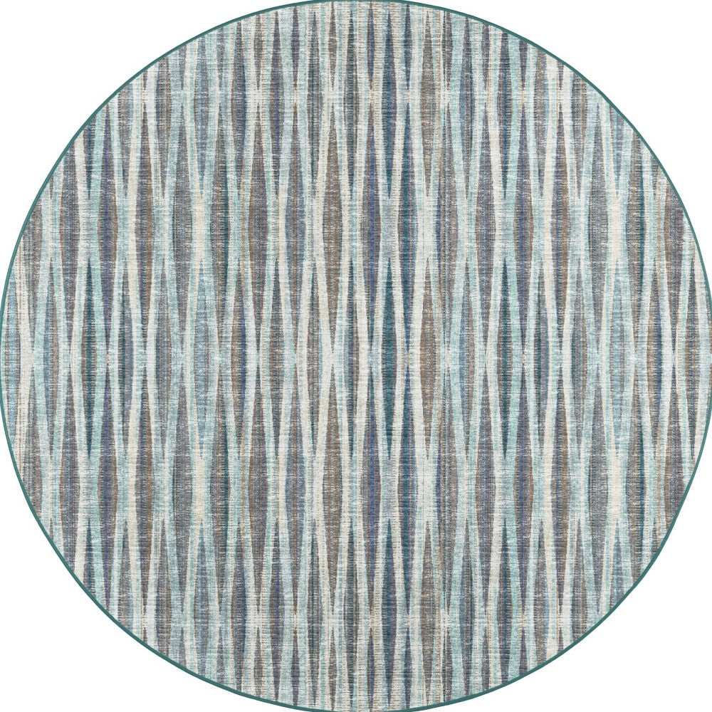 4' Blue Round Ombre Tufted Handmade Area Rug - Homeroots - Flyclothing LLC