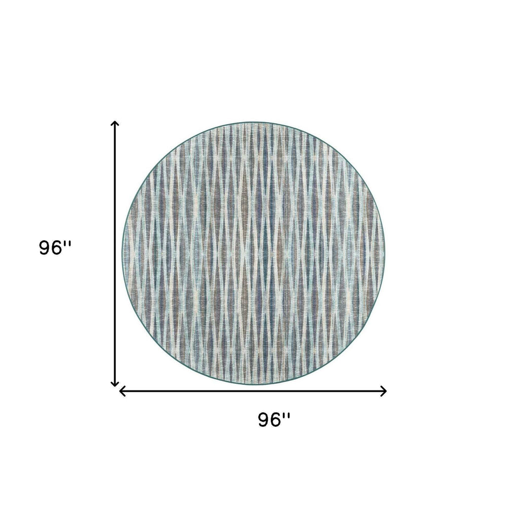 8' X 8' Blue Round Ombre Tufted Handmade Area Rug - Homeroots - Flyclothing LLC