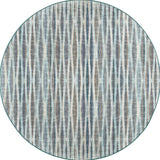 8' X 8' Blue Round Ombre Tufted Handmade Area Rug