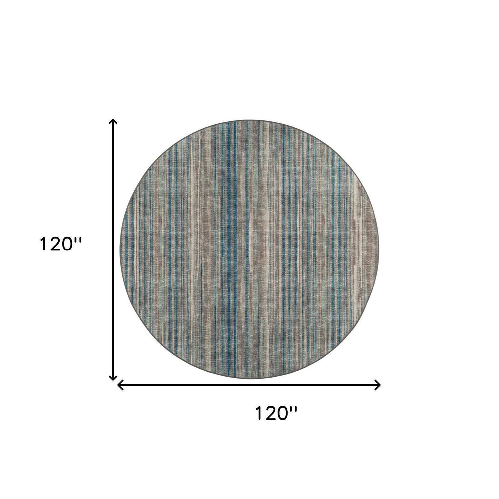 10' Brown Round Ombre Tufted Handmade Area Rug - Homeroots - Flyclothing LLC