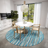 10' Blue Round Ombre Tufted Handmade Area Rug - Homeroots