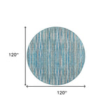 10' Blue Round Ombre Tufted Handmade Area Rug - Homeroots - Flyclothing LLC