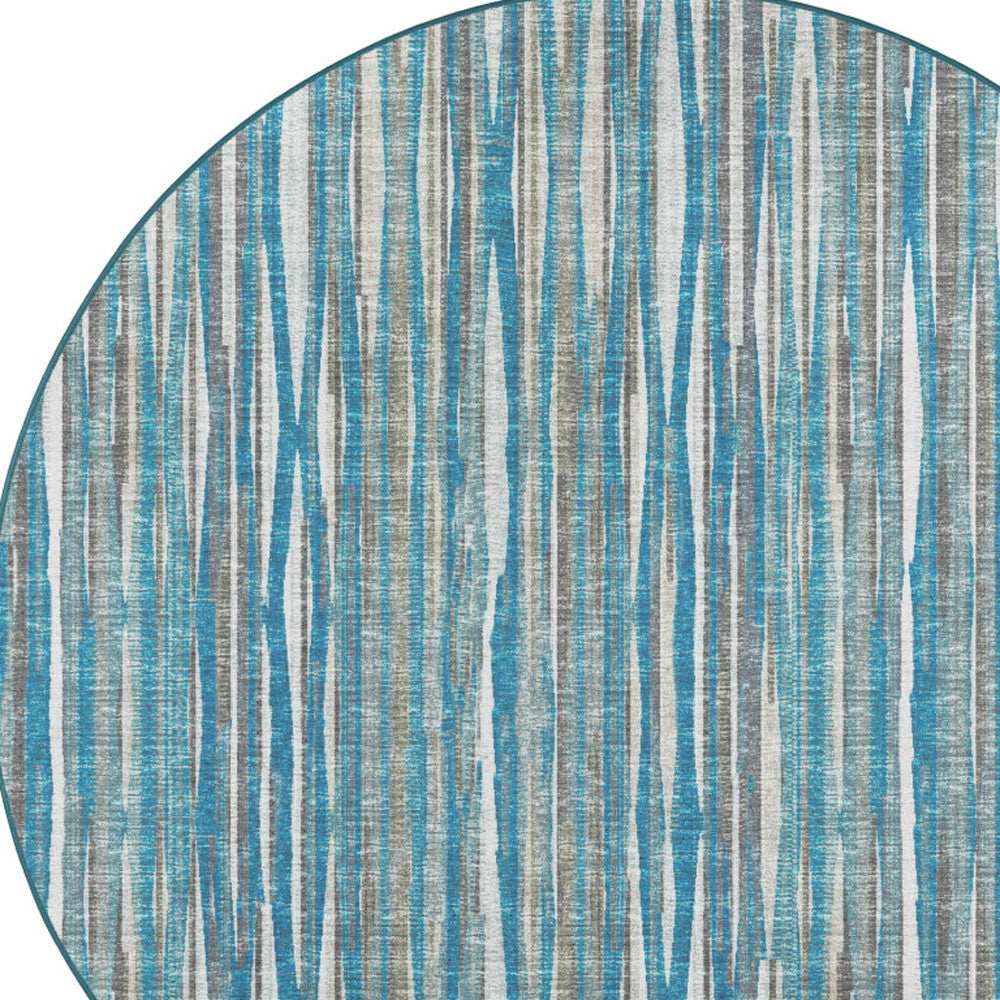 10' Blue Round Ombre Tufted Handmade Area Rug - Homeroots - Flyclothing LLC