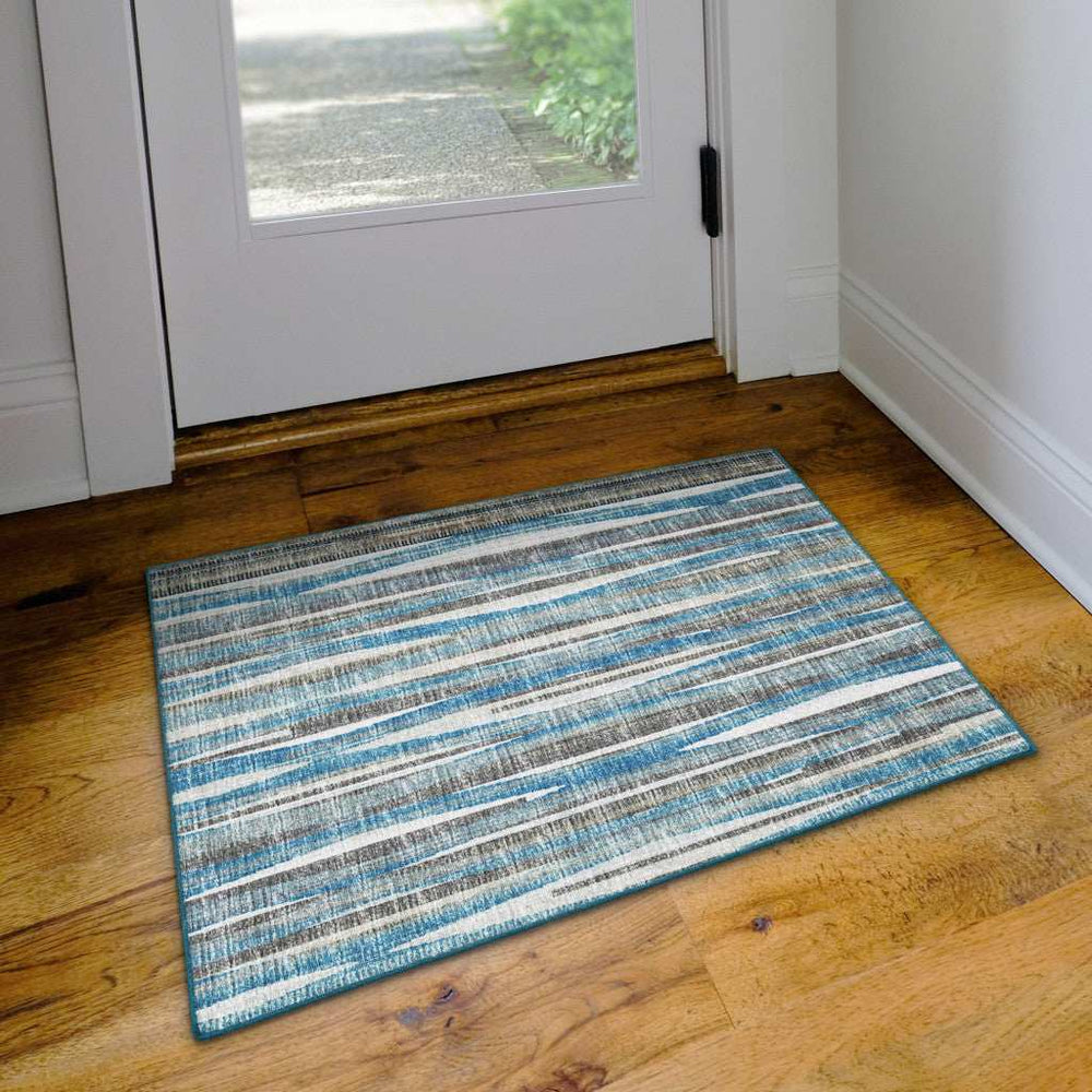 2' X 3' Blue Ombre Tufted Handmade Area Rug - Homeroots - Flyclothing LLC