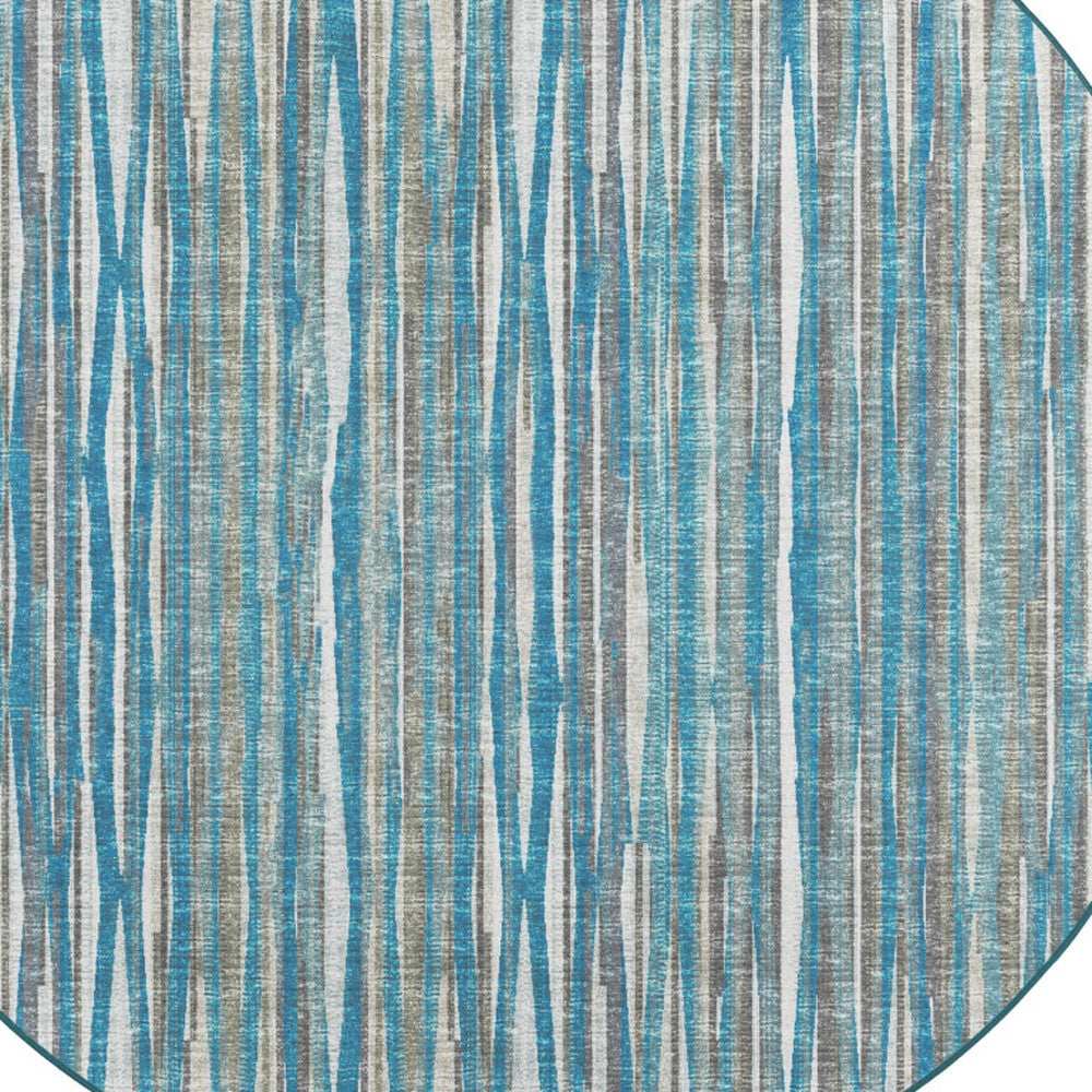 8' X 8' Blue Round Ombre Tufted Handmade Area Rug - Homeroots - Flyclothing LLC