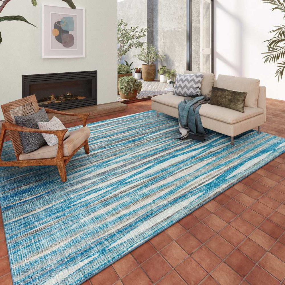 9' X 12' Blue Ombre Tufted Handmade Area Rug - Homeroots - Flyclothing LLC