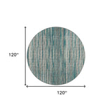 10' Blue Round Ombre Tufted Handmade Area Rug - Homeroots - Flyclothing LLC