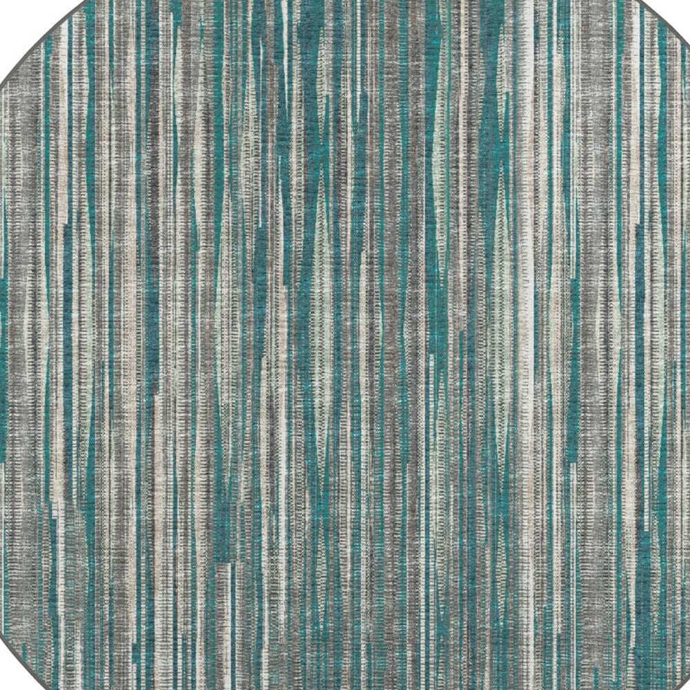 4' Blue Round Ombre Tufted Handmade Area Rug - Homeroots - Flyclothing LLC