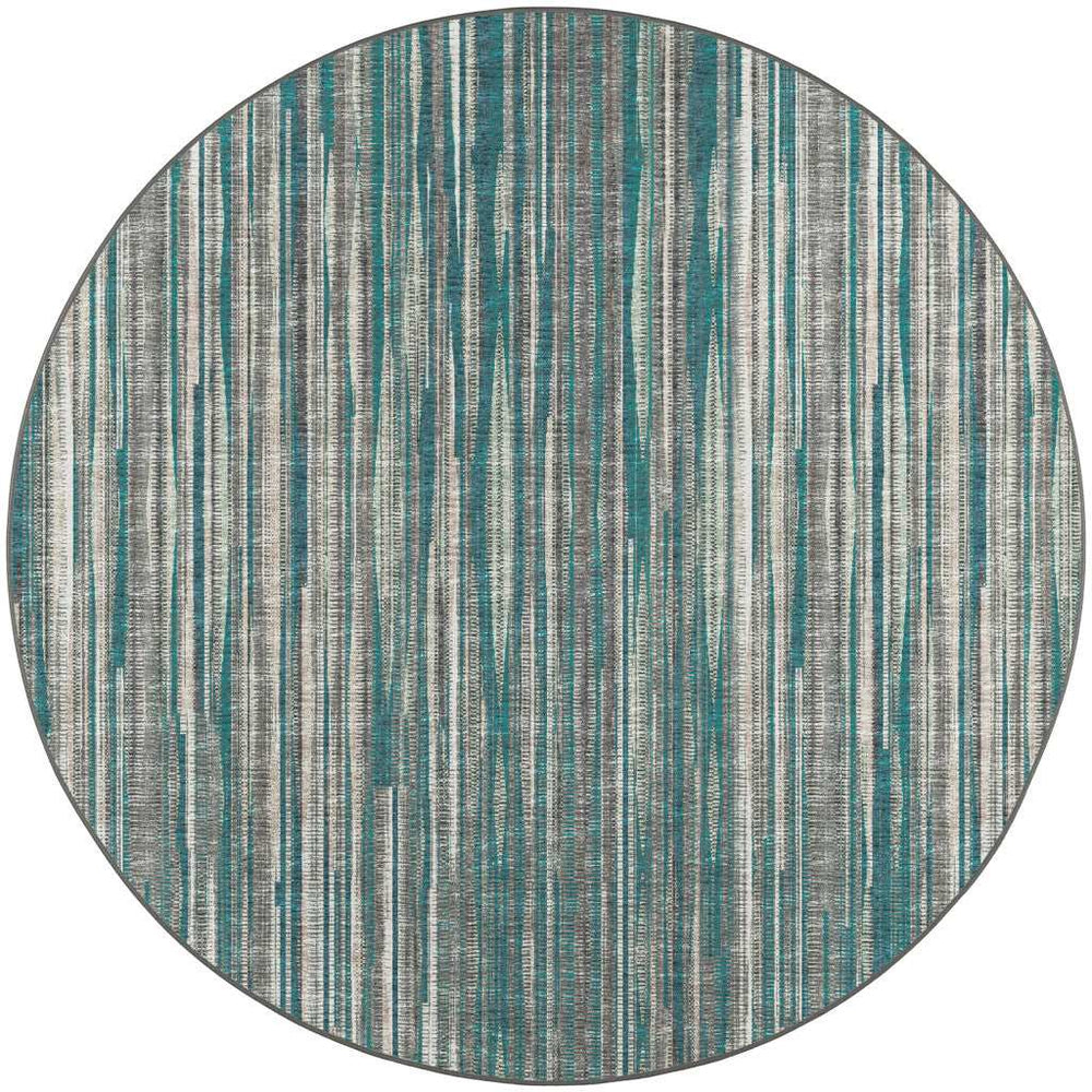 4' Blue Round Ombre Tufted Handmade Area Rug - Homeroots - Flyclothing LLC