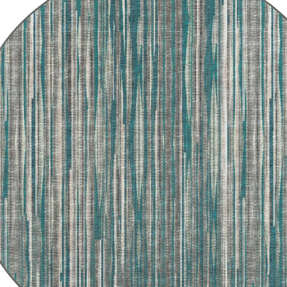 8' X 8' Blue Round Ombre Tufted Handmade Area Rug - Homeroots - Flyclothing LLC