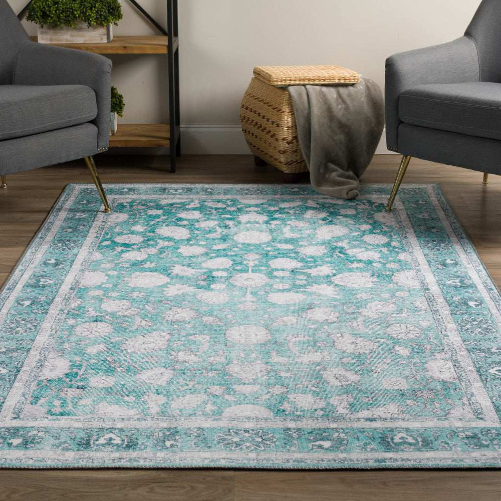 8' X 10' Blue Oriental Distressed Non Skid Area Rug - Homeroots - Flyclothing LLC
