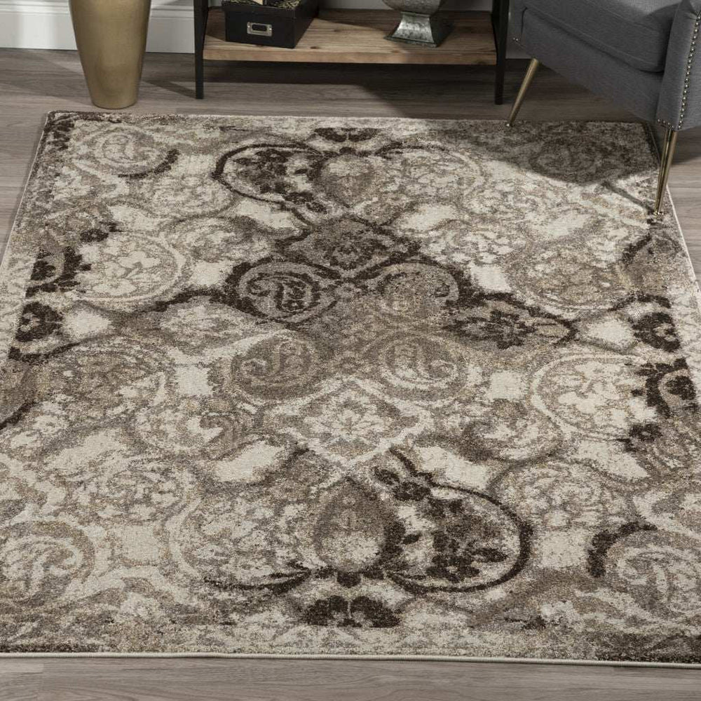 10' X 13' Brown Oriental Area Rug - Homeroots - Flyclothing LLC