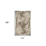 10' X 13' Brown Oriental Area Rug - Homeroots - Flyclothing LLC