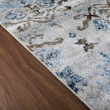 3' X 5' Blue and Ivory Oriental Area Rug - Homeroots - Flyclothing LLC