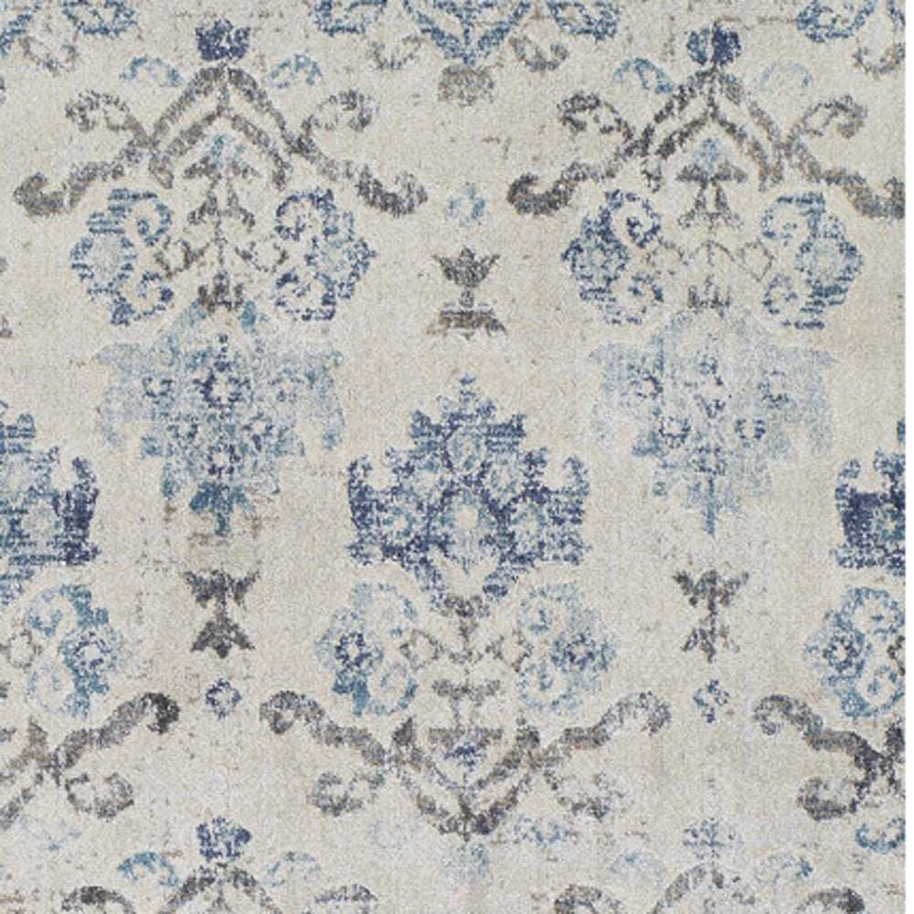 5' X 8' Blue and Ivory Oriental Area Rug - Homeroots - Flyclothing LLC