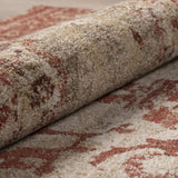 8' X 11' Red and Beige Oriental Area Rug - Homeroots - Flyclothing LLC