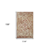 10' X 13' Red and Beige Oriental Area Rug