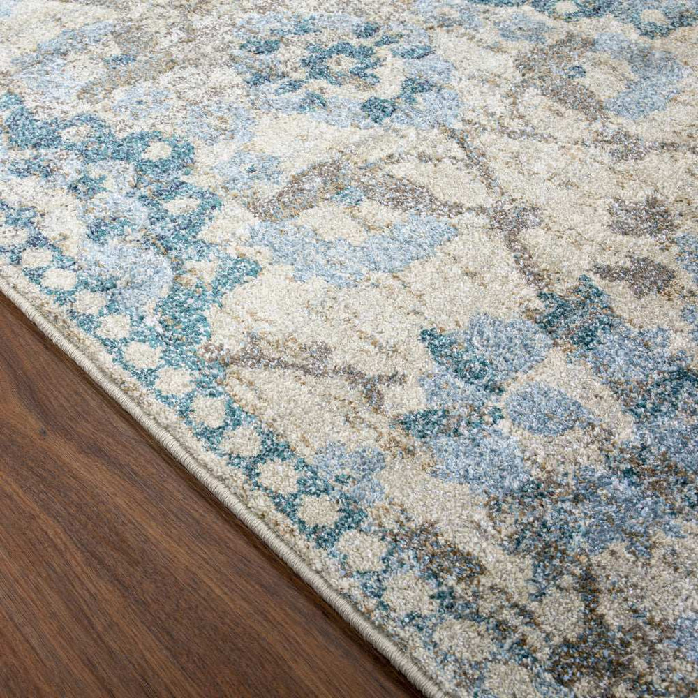 10' X 13' Blue Oriental Distressed Area Rug - Homeroots - Flyclothing LLC