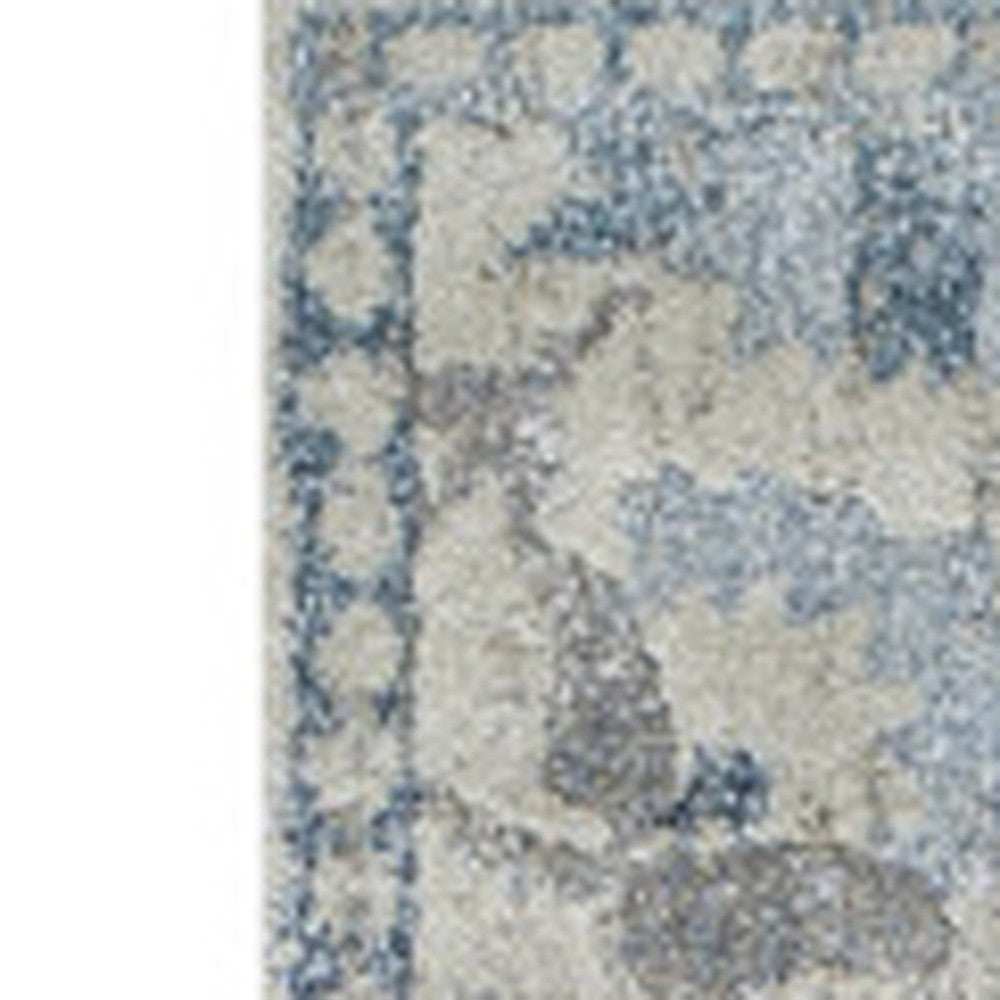 10' X 13' Blue Oriental Distressed Area Rug - Homeroots - Flyclothing LLC