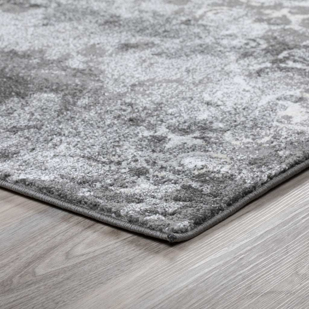 3' X 5' Gray and Ivory Oriental Distressed Area Rug - Homeroots - Flyclothing LLC