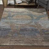 3' X 5' Brown and Beige Abstract Area Rug - Homeroots