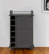 22" Brown and Black Open shelving Bar Cart and Coffee Table - Homeroots - Flyclothing LLC