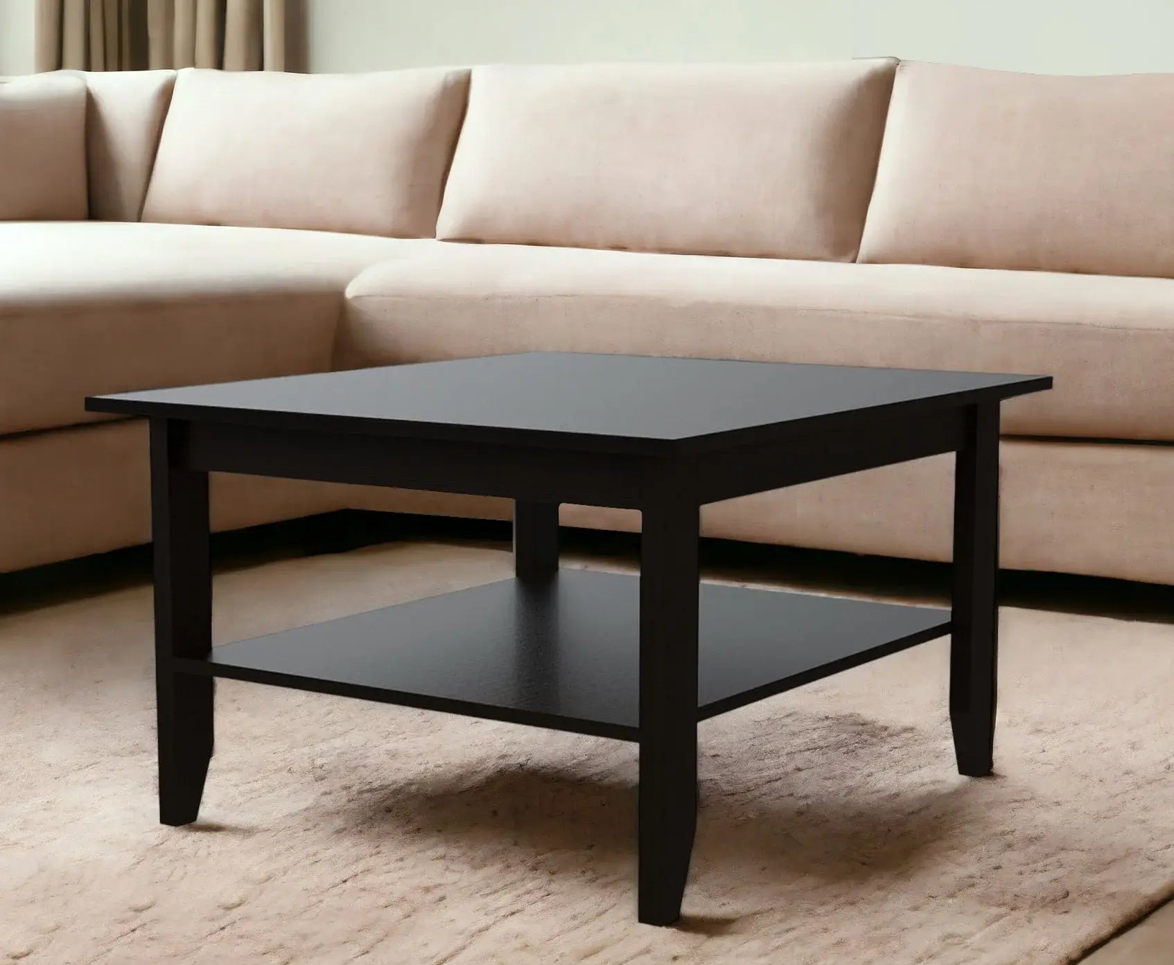 22" Brown and Black Open shelving Bar Cart and Coffee Table - Homeroots - Flyclothing LLC