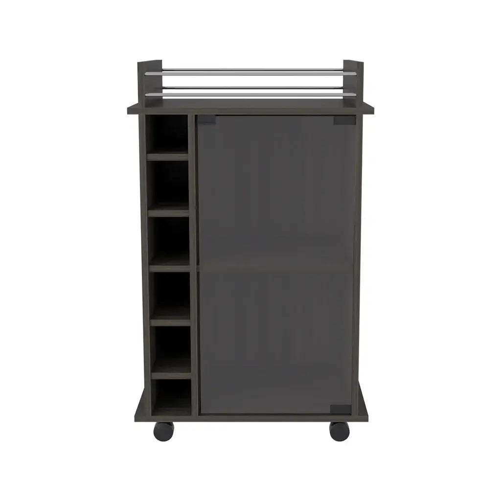 22" Brown and Black Open shelving Bar Cart and Coffee Table - Homeroots - Flyclothing LLC