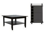 22" Brown and Black Open shelving Bar Cart and Coffee Table - Homeroots - Flyclothing LLC