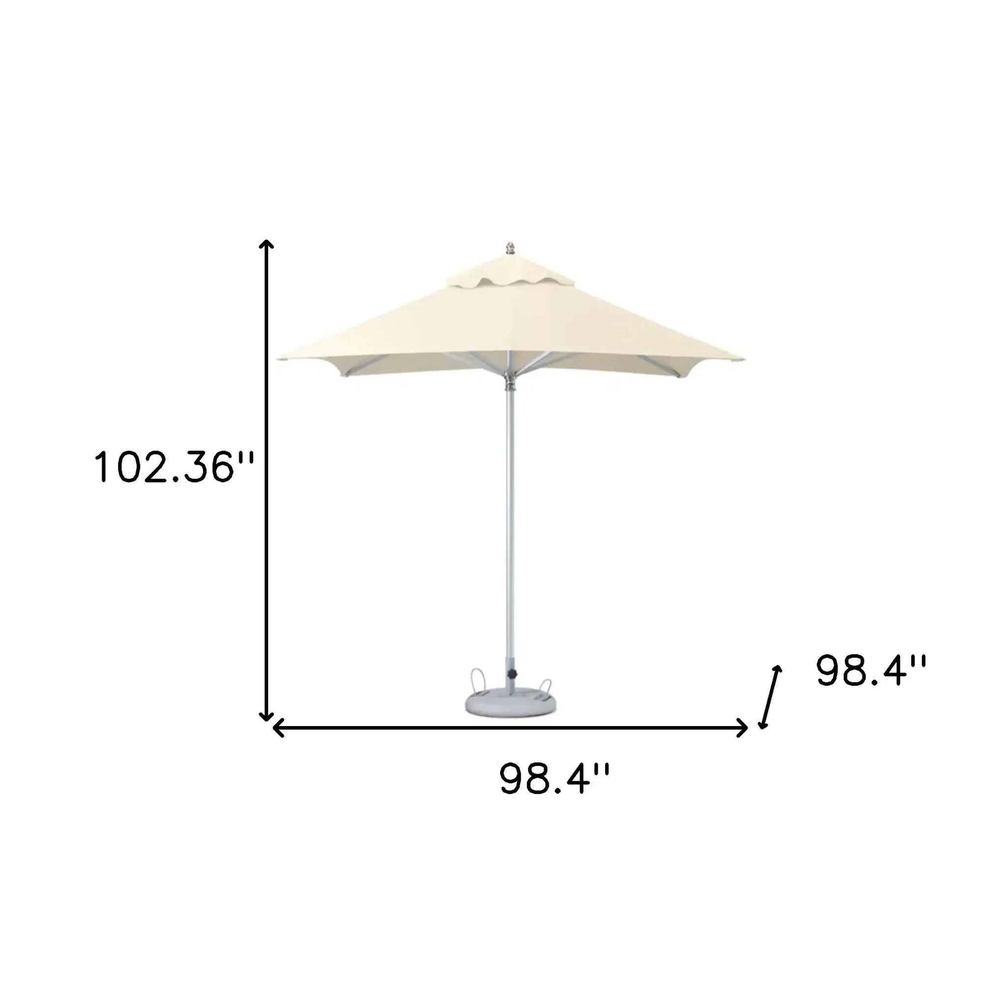 8' Ecru Polyester Square Market Patio Umbrella - Homeroots - Flyclothing LLC