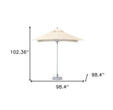 8' Ecru Polyester Square Market Patio Umbrella - Homeroots - Flyclothing LLC