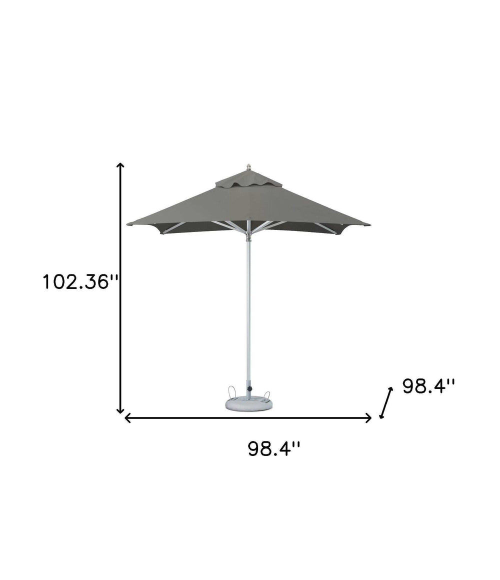 8' Charcoal Polyester Square Market Patio Umbrella - Homeroots - Flyclothing LLC