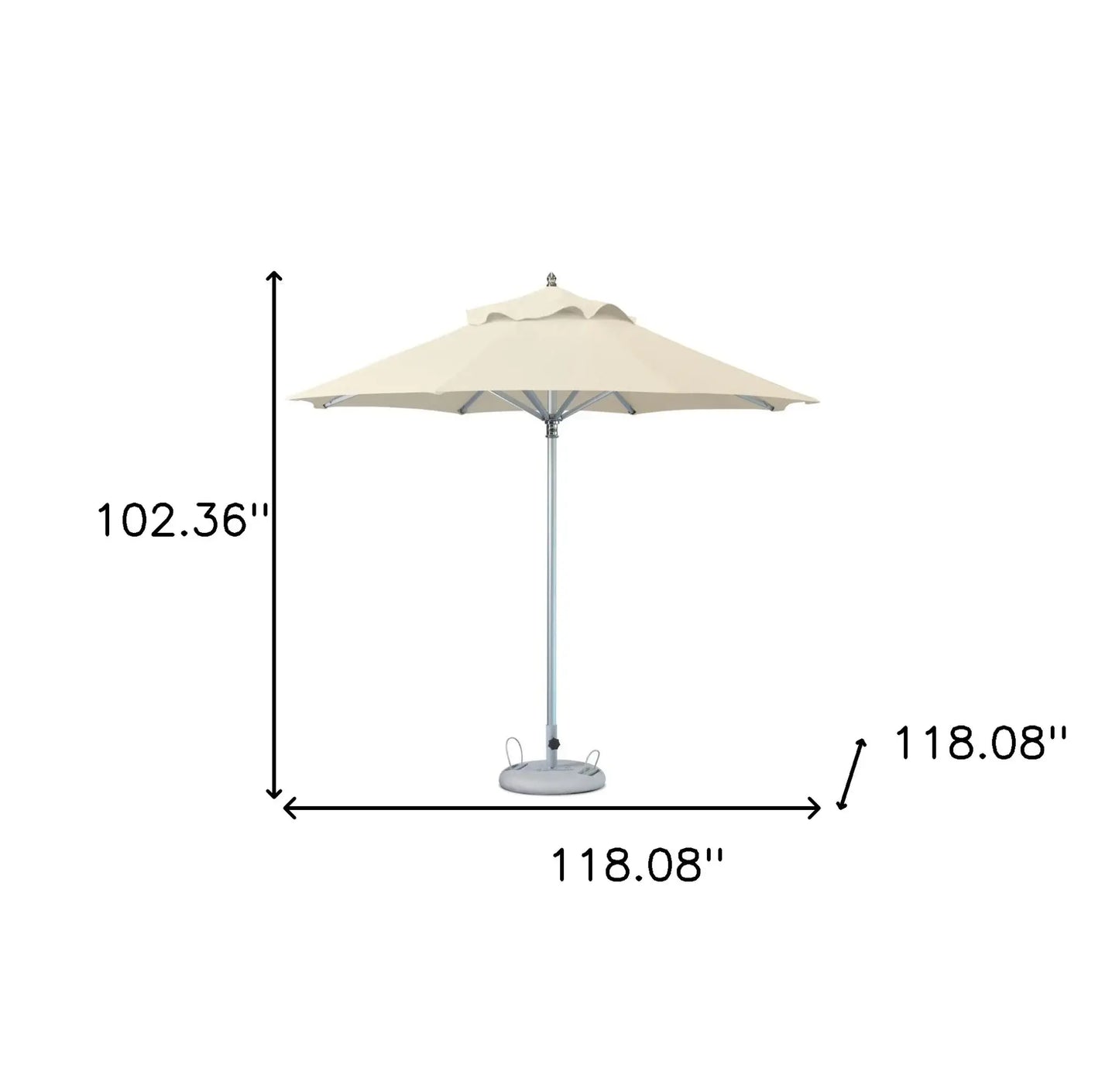 10' Ecru Polyester Round Market Patio Umbrella - Homeroots - Flyclothing LLC