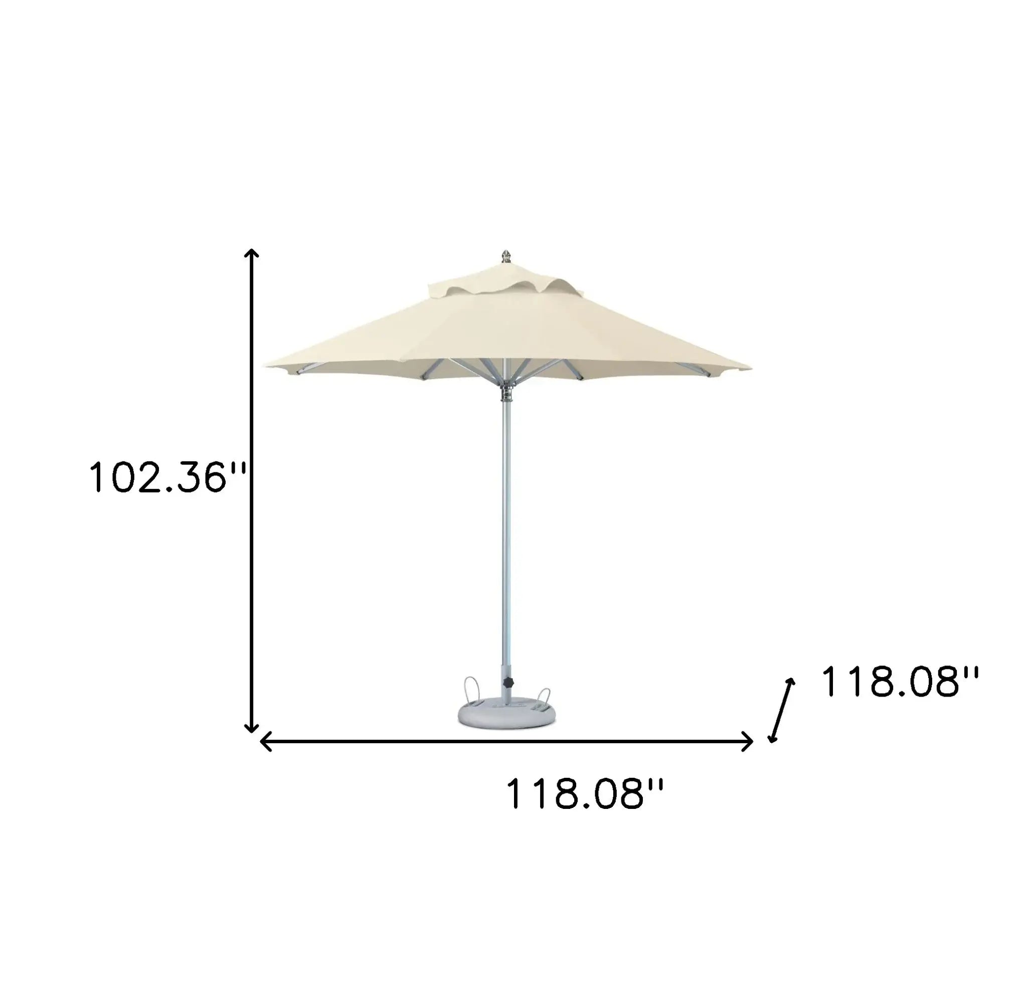 10' Ecru Polyester Round Market Patio Umbrella - Homeroots - Flyclothing LLC
