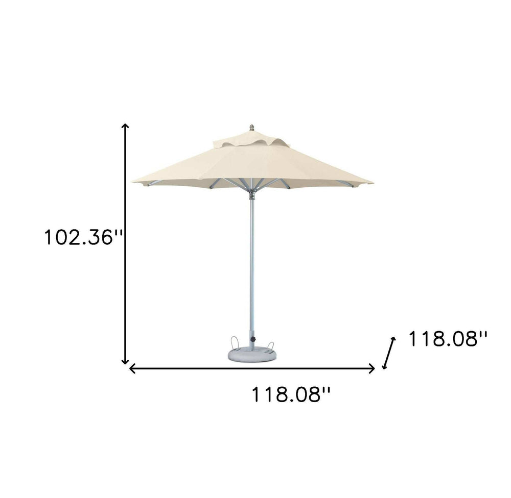 10' Ecru Polyester Round Market Patio Umbrella - Homeroots - Flyclothing LLC
