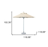 10' Ecru Polyester Round Market Patio Umbrella - Homeroots - Flyclothing LLC