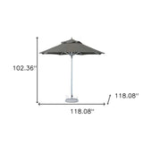 10' Charcoal Polyester Round Market Patio Umbrella - Homeroots - Flyclothing LLC
