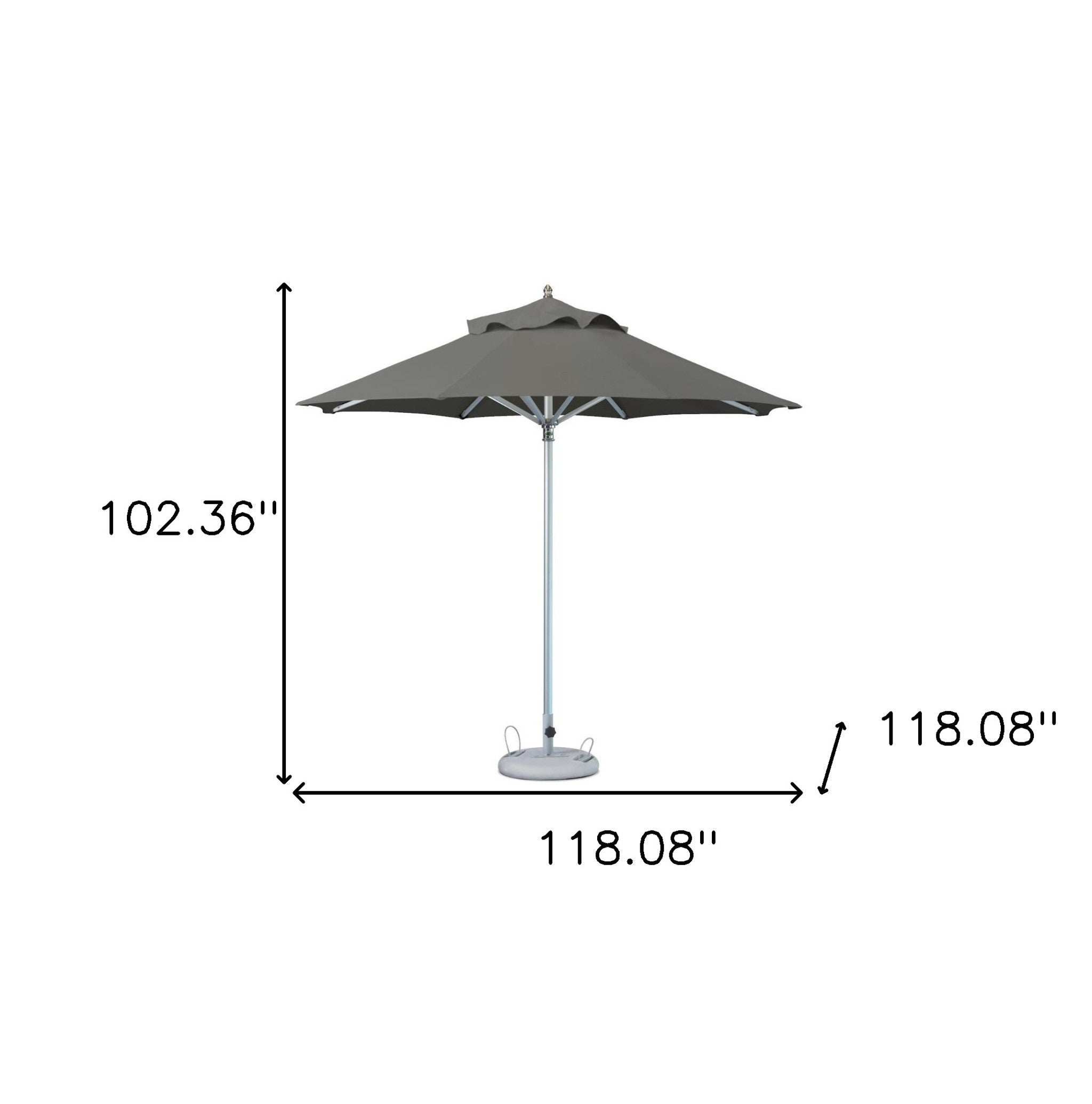 10' Charcoal Polyester Round Market Patio Umbrella - Homeroots - Flyclothing LLC