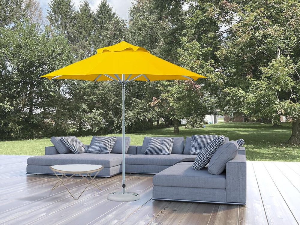 10' Yellow Polyester Round Market Patio Umbrella - Homeroots